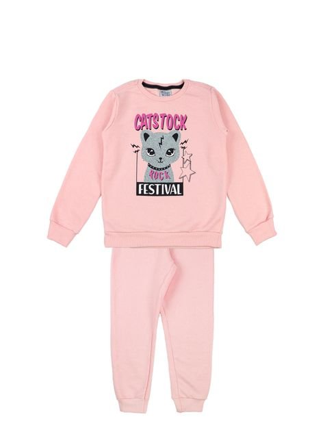 1 1837 conjunto infantil menina moletom e silk bem vestir conjunto