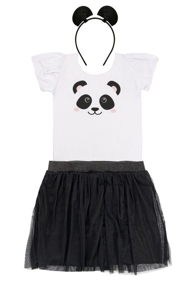 Fantasia Infantil Menina Conjunto Panda - Bem Vestir