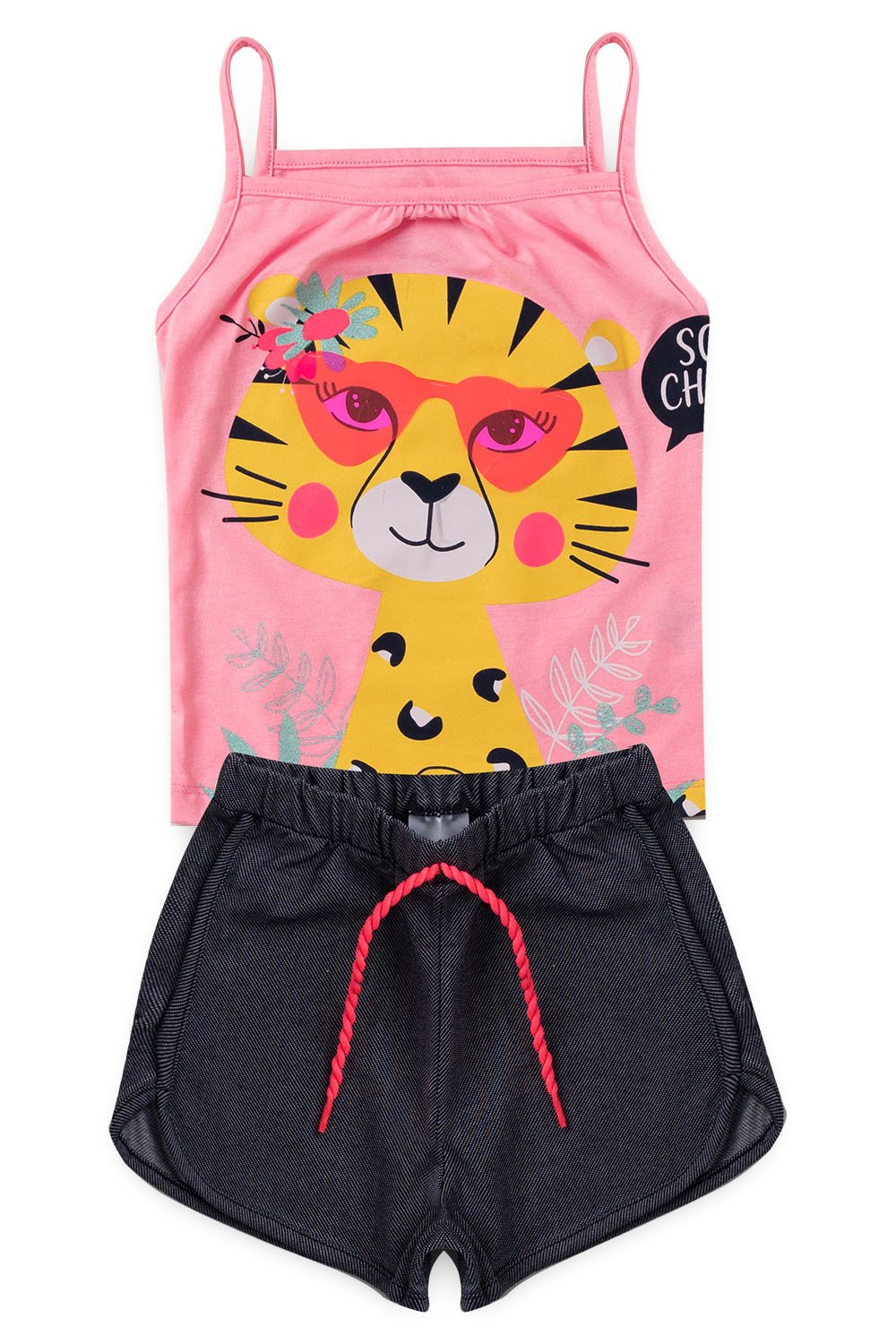 Conjunto Infantil Menina Goodplayer - Blusa Sem Mangas + Calça Floral | Verão Confortável