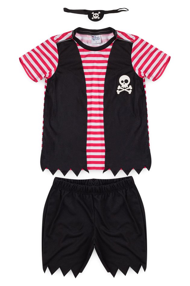 Fantasia Pirata Infantil Masculino - T 4 / 12 anos (12) : :  Moda