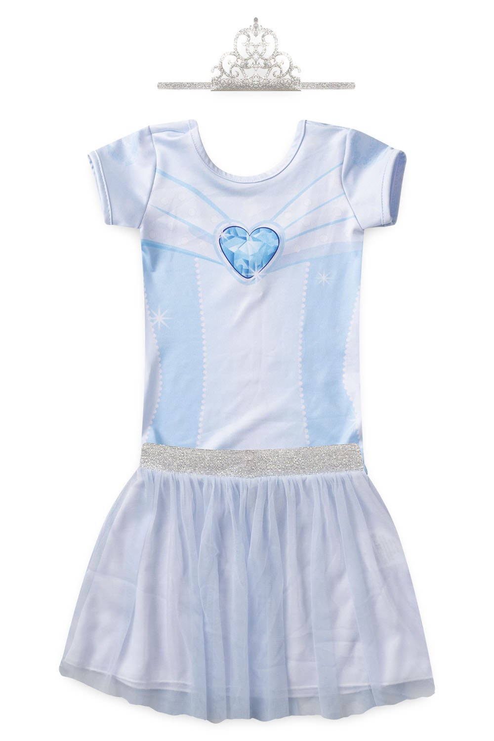 fantasia infantil kit 3 pçs sereia Body tiara saia tule .