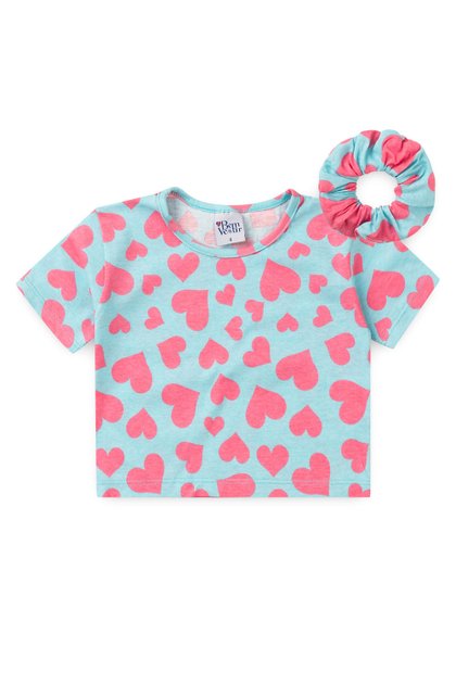 Camiseta masculina Infantil Unicornio Fofo Love Rosa Camisa Blusa