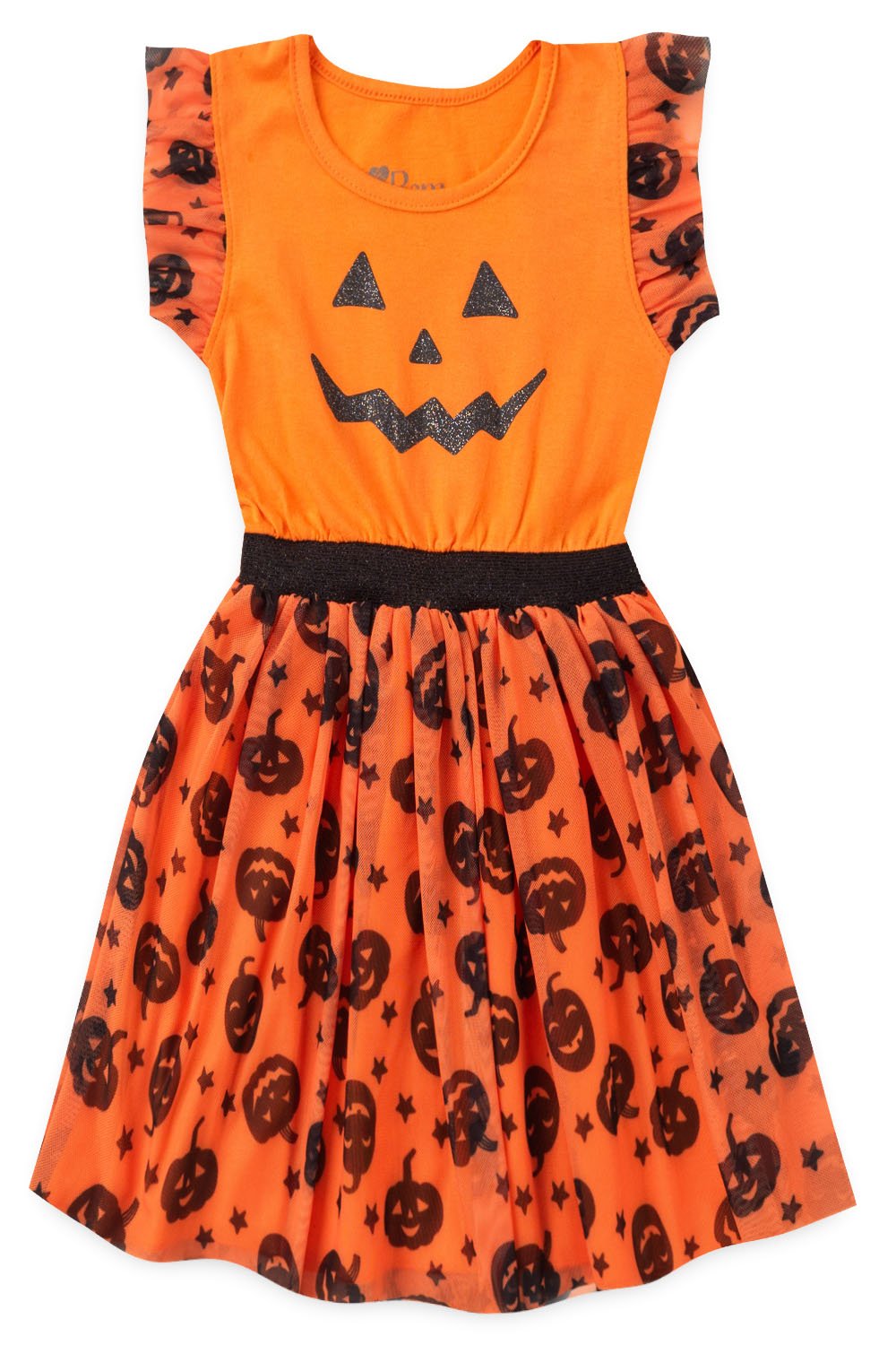 Fantasia Halloween Infantil Menina Abóbora Camisa Saia Bolsa