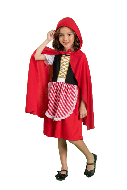 Vestido Fantasia Infantil Menina Chapeuzinho Vermelho